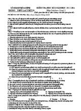 Đề kiểm tra học kì II Sinh học 12 - Năm học 2015-2016 - Trường THPT Lạc Thủy B